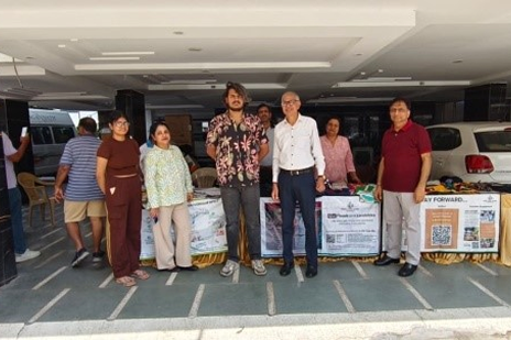 Students contributing to donation drive